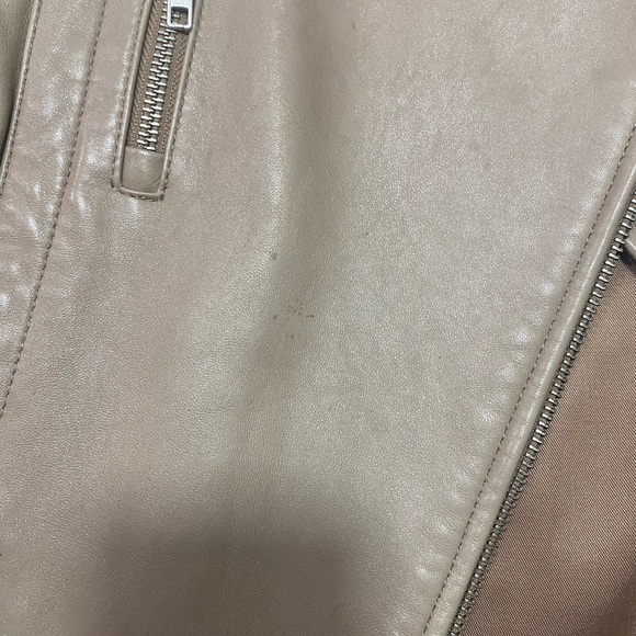 Mackage Beige Moto Leather Jacket - Picture 3 of 5